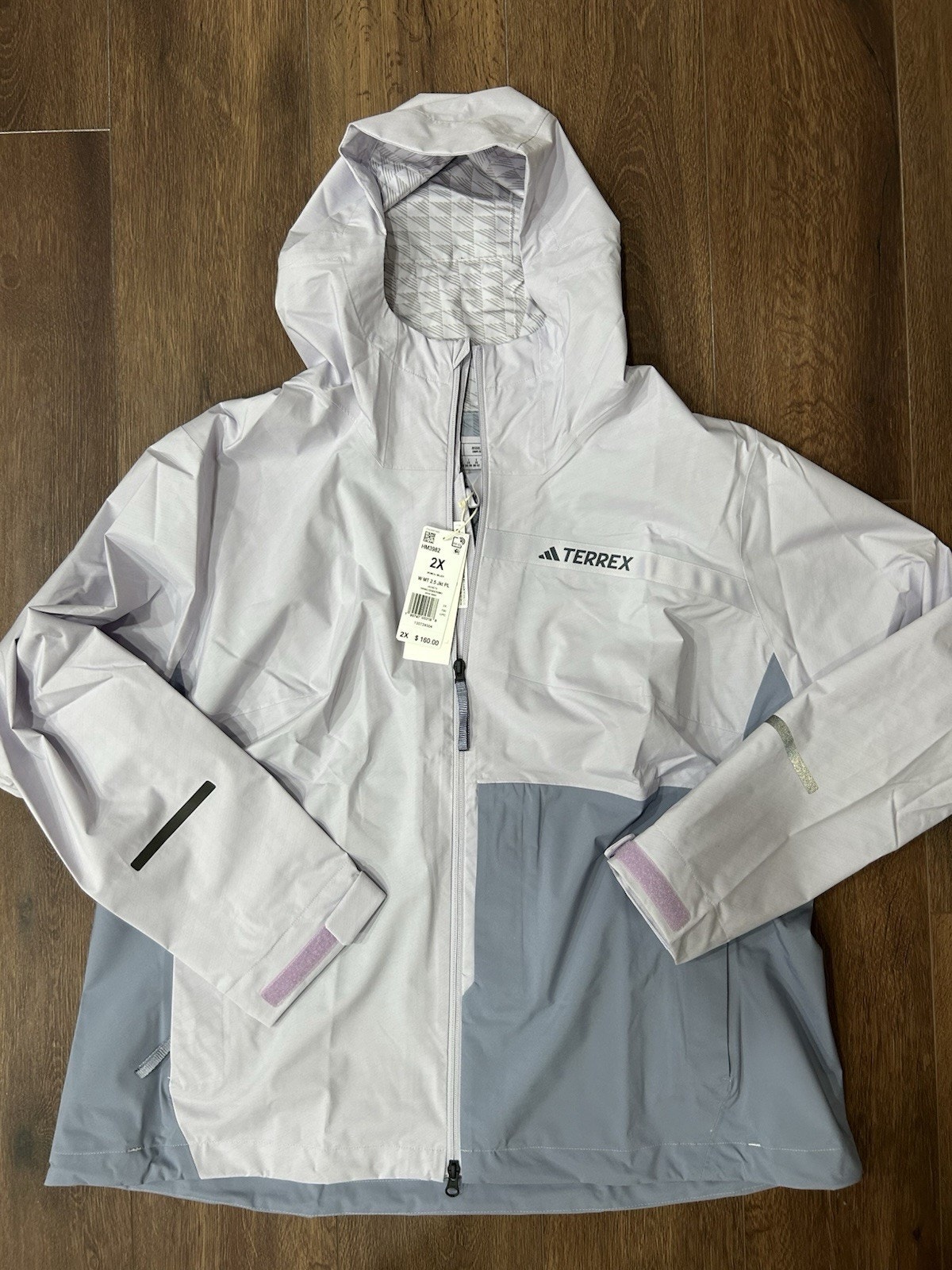 Adidas Terrex Rain Ready 2.5 Layer Women Hiking Jacket Wonder Silver Dawn 2x